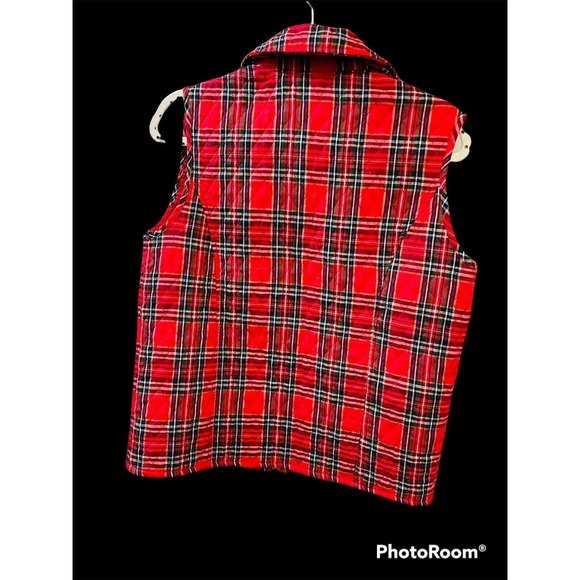 Vintage Southern Lady Quilted Fall Vest Coat Plaid Sleeveless Size Small - Picture 5 of 7